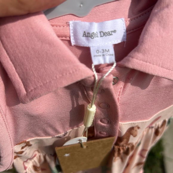 Angel Dear Pink Baby Dress with Horse Pattern - Picture 3 of 5